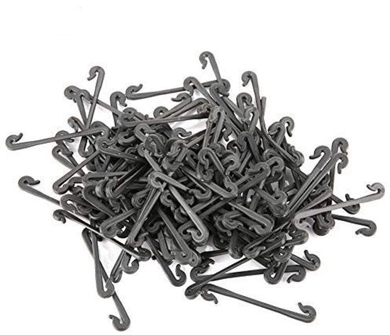 Kit di fissaggio per piante in plastica - 100 pezzi - Nero - Materiale duraturo - Fissaggio per giardino
