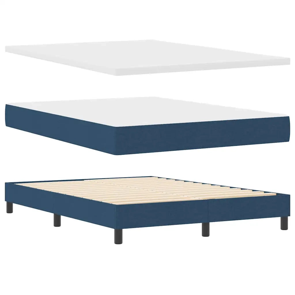Letto a molle con testiera Blu 140 x 190 cm Tessuto 3338614