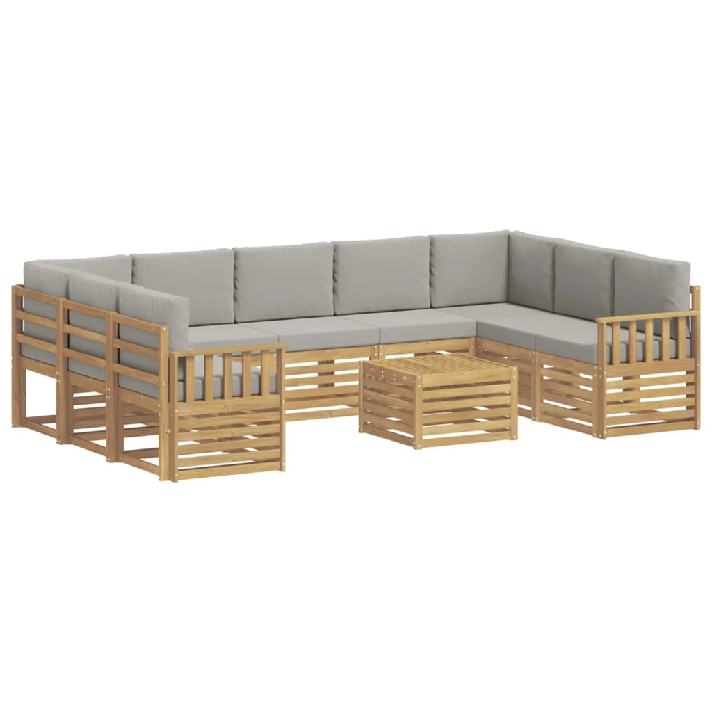 Set di divani da esterno 8 pcs Bianco e Grigio Chiaro 3392536