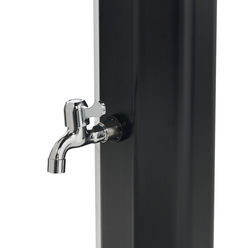 Set doccia miscelatore da esterno in PVC nero con funzione pioggia alimentato ad energia solare Giardino moderno