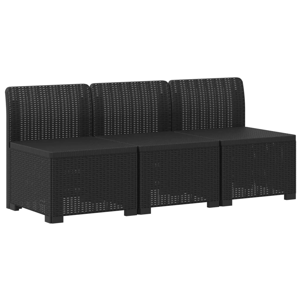 Divano da esterno-Divano da Giardino 3 posti con cuscini in look rattan PP 739862