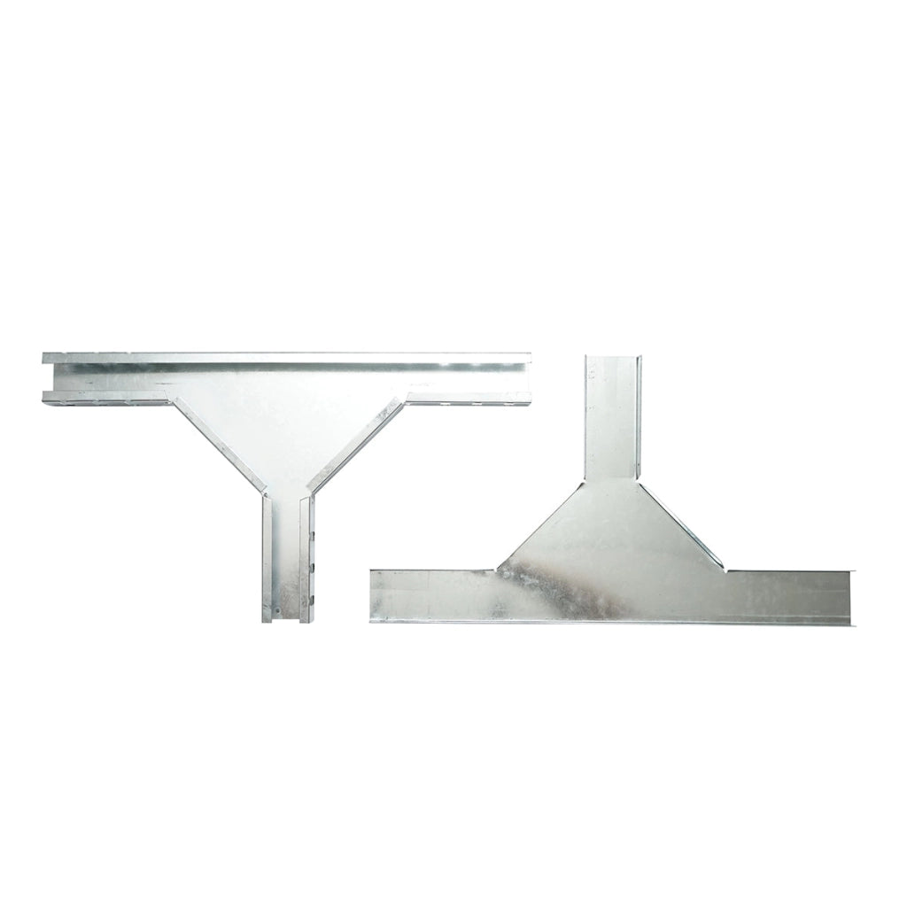 Derivazione a T orizzontale in acciaio zincato per grondaia 25x50mm