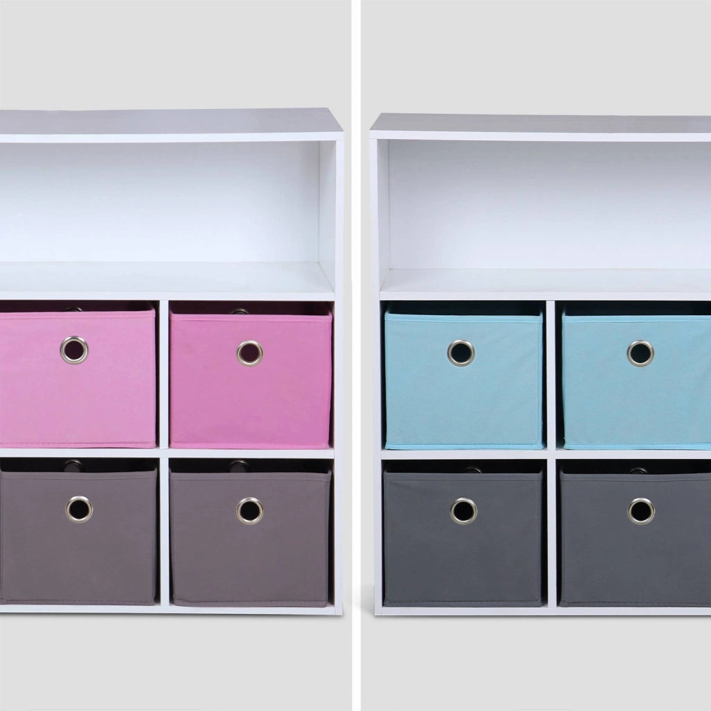 Armadio contenitore per cameretta dei bambini con 6 cestini, rosa