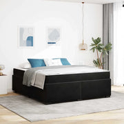 Struttura del letto con materasso Nero 180 x 200 cm Tessuto