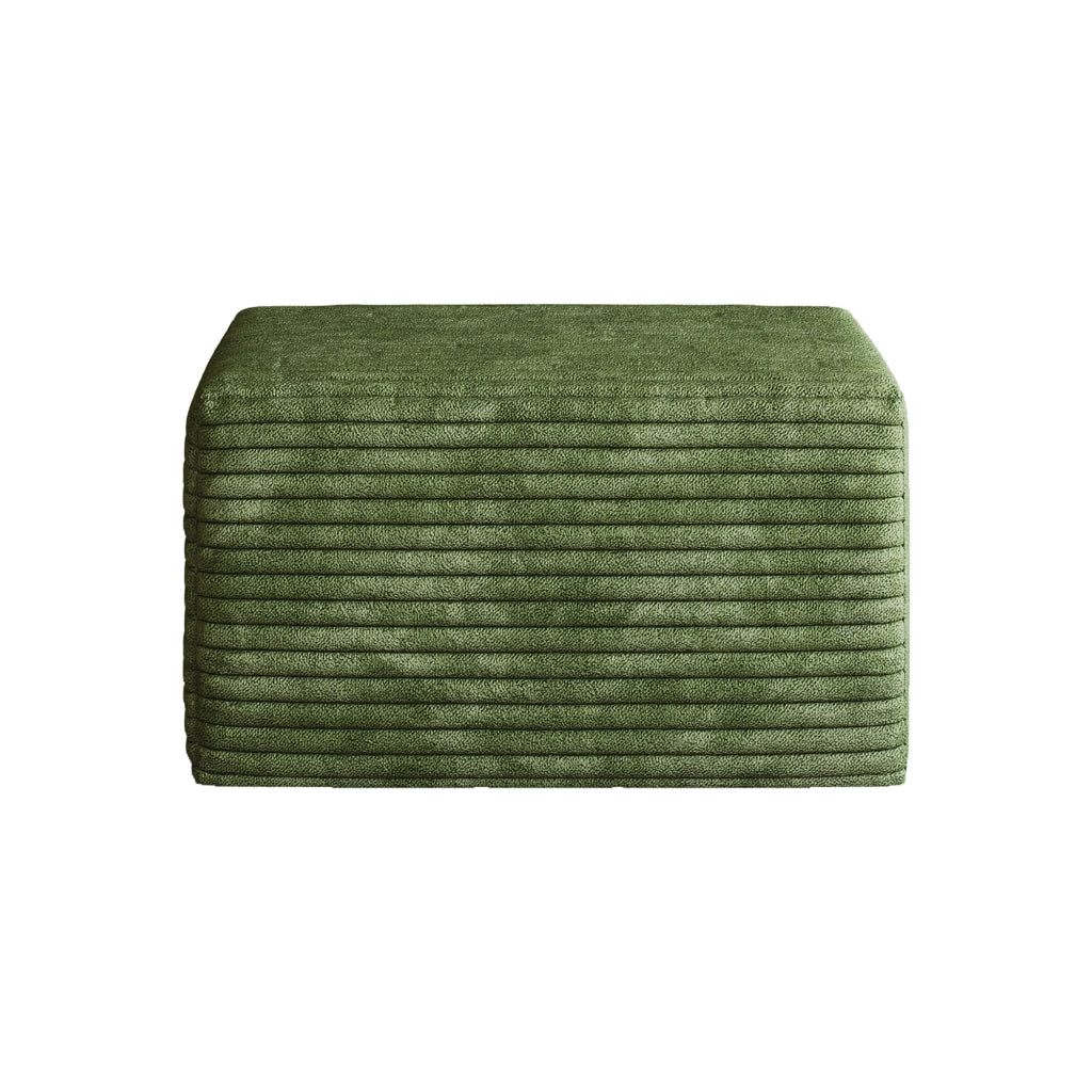 Poltrona pouf con seduta in schiuma ad alta elasticità e rivestimento in tessuto a coste verde