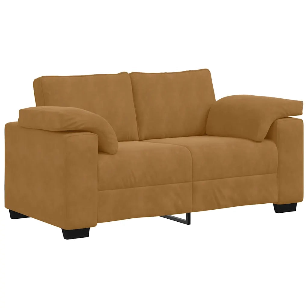 Set di Divani 3 pz con Cuscini Marrone in Velluto 3324674