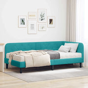 Cornice del letto ad angolo Turchese 90 x 200 cm Velluto 3394162
