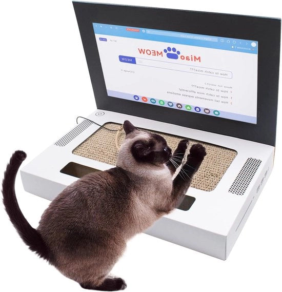 Gatto 2 in 1 Mat di Carta Corrugata per Laptop per Gatti - Giocattolo Interattivo per Gatti da Appartamento con Superficie da Scrocchiare