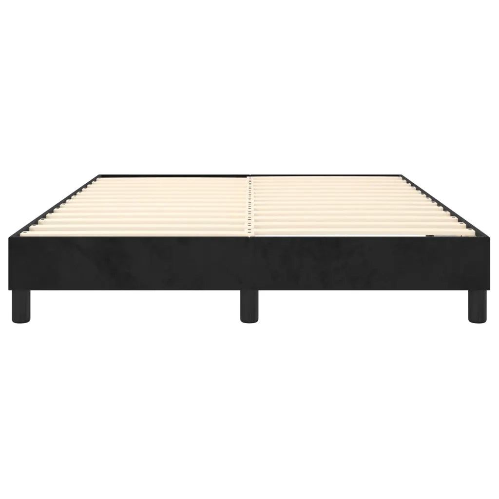 Struttura Letto a Rete a Molle-Giroletto Nero 140x190 cm in Velluto 200452