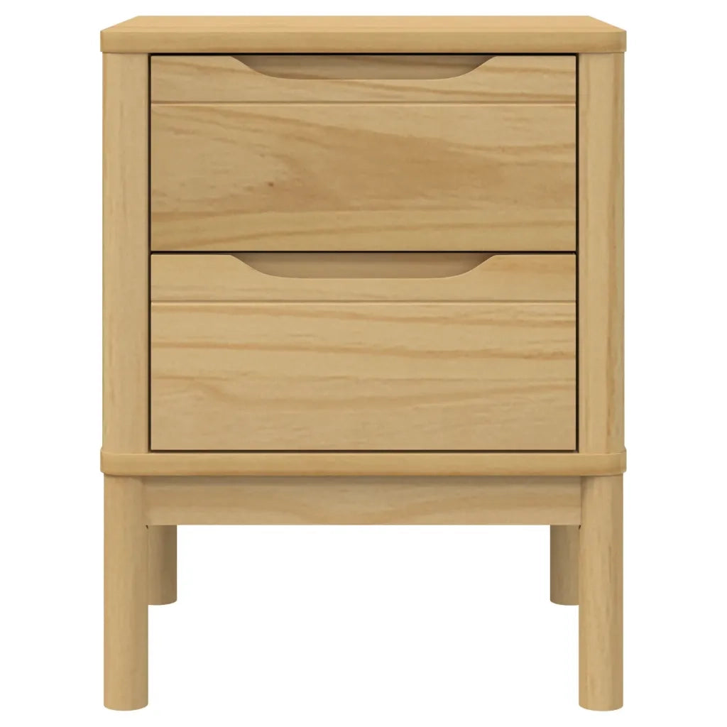 Comodino FLORO Marrone Cera 45x39x57 cm Legno di Pino 374002