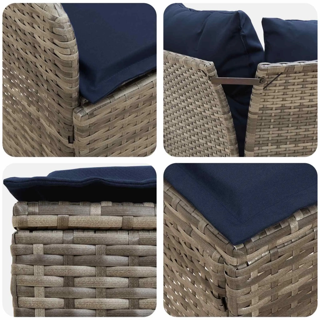 Sofa da giardino-Divano con braccioli da giardino con divano angolare 2 Pezzo 824410