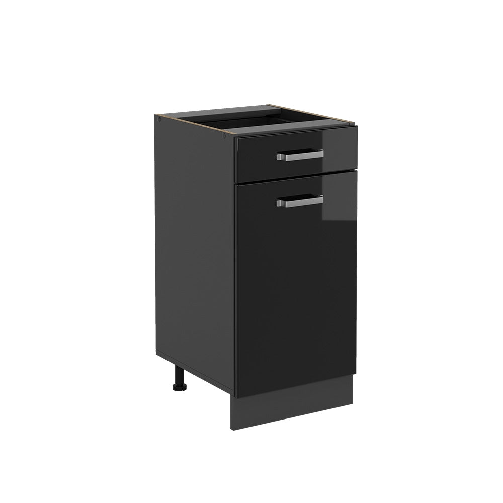 Vicco Mobiletto base per cucina Nero lucido 40 cm senza piano di lavoro
