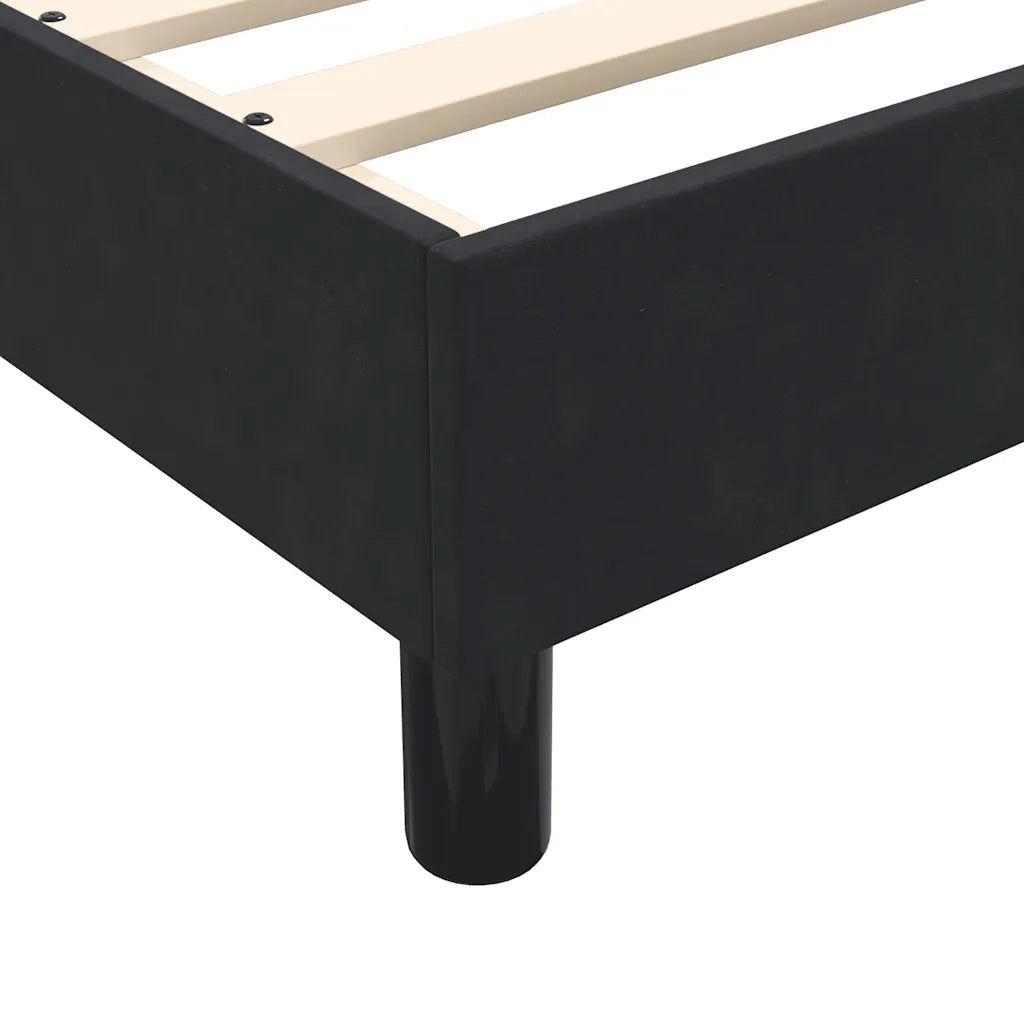 Letto matrimoniale | Letto per adulti | Giroletto a Molle senza Materasso Nero 160x210 cm in Velluto