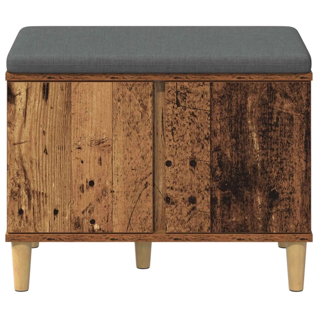 Panca per ingresso con cuscino-Sgabello-Panca da Corridoio Legno vecchio 60 x 38 x 46 cm 119823