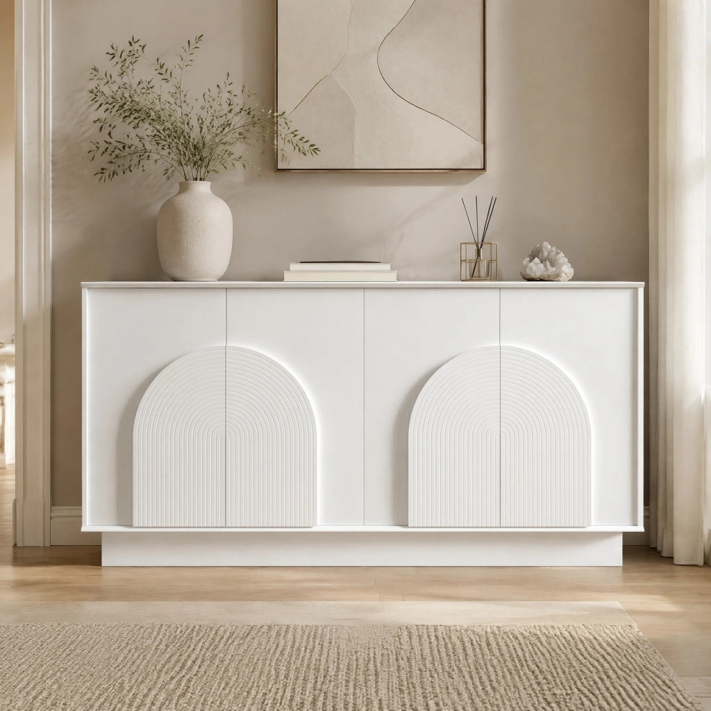 SIDEBOARD 160x38x80 cm Bianco MDF a 4 ante