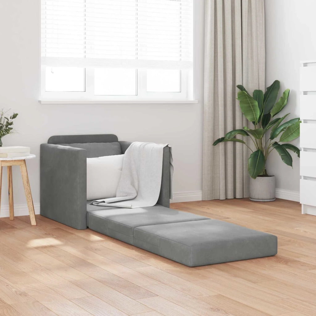 Divano letto | Sof¨¤ letto | Letto singolo Grigio scuro 74 x 77 x 81 cm Velluto