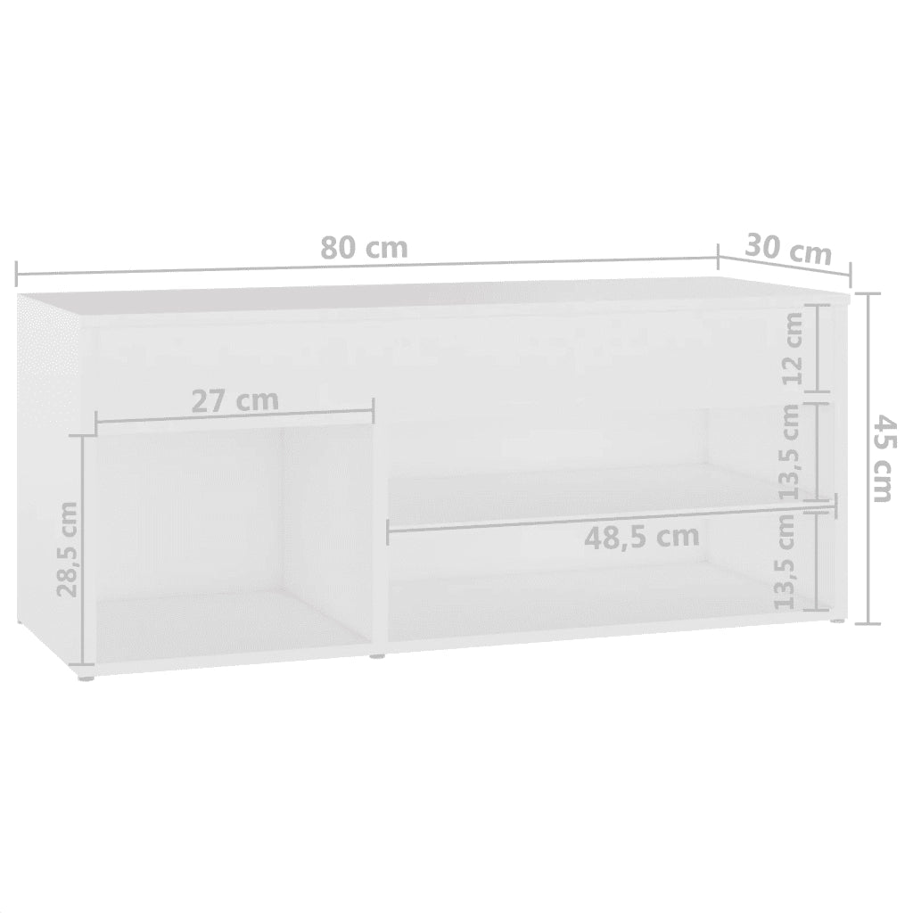 Panca Porta Scarpe | Scarpiera | Mobile per scarpe Bianco 103x30x54,5 cm in Truciolato