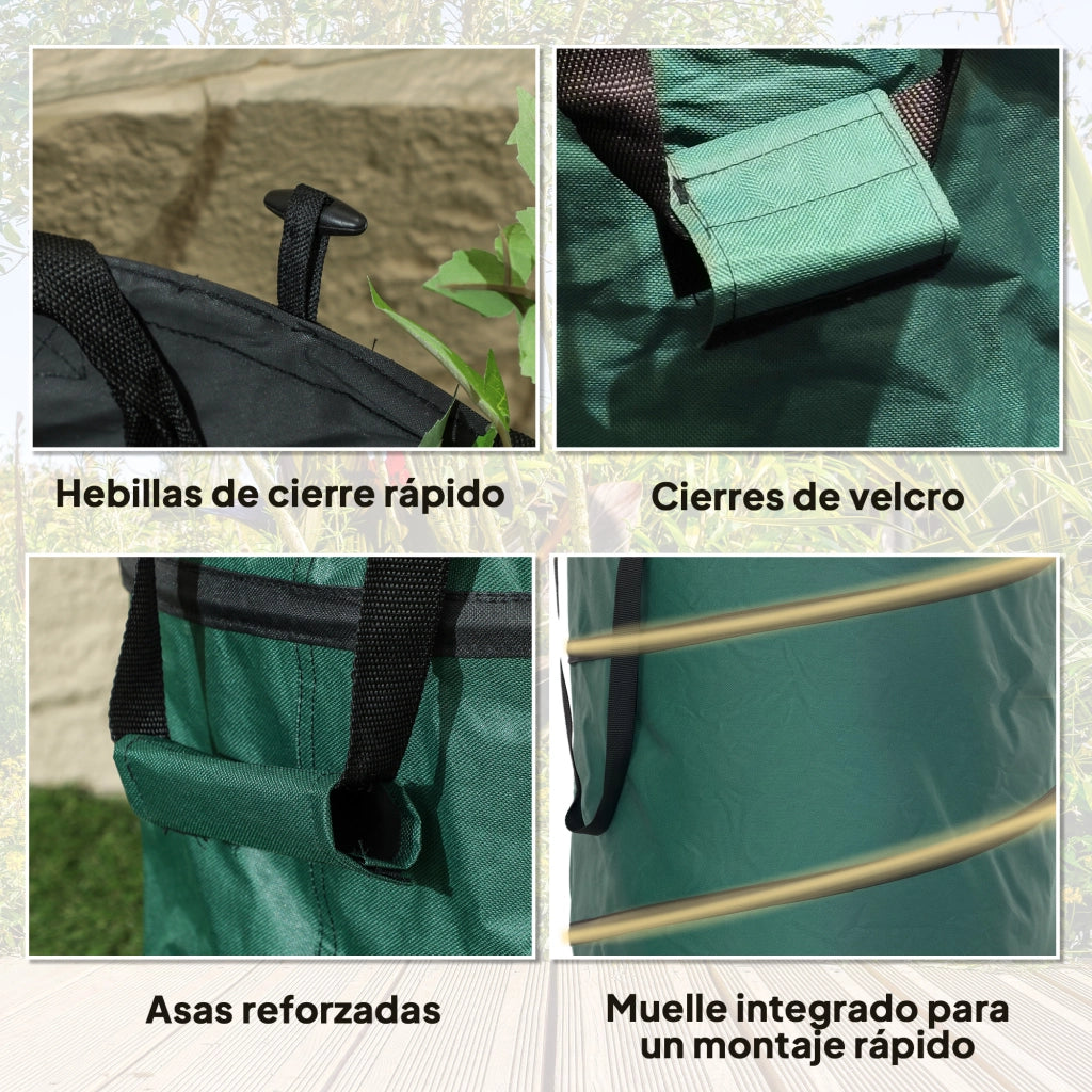 Set 4 Sacchi per Rifiuti Giardino 86L ¨C Zephmum ¨C Grigio Pieghevole