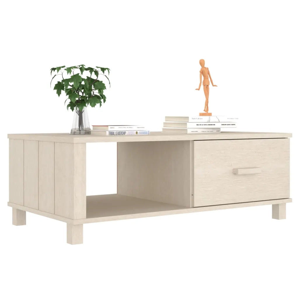 Tavolino HAMAR ambra 100x55x35 cm in Legno Massello di Pino 340452