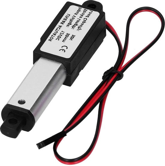 Attuatore Lineare Elettrico Mini 30mm Di Spinta 12 Volt DC IP54 Impermeabile - Per Fauteuil Massage TV Tavolo Cassetta Finestra Elevatore Domotico - Forza di Spinta 60N Velocità 15mm/s
