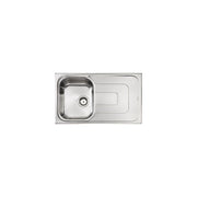 CM 011393.D1.01.2016 Pizzica Lavello da Incasso 1 Vasca con Gocciolatoio a Sinistro Acciaio Inox Antigraffio (86x50x17 cm) colore Inox