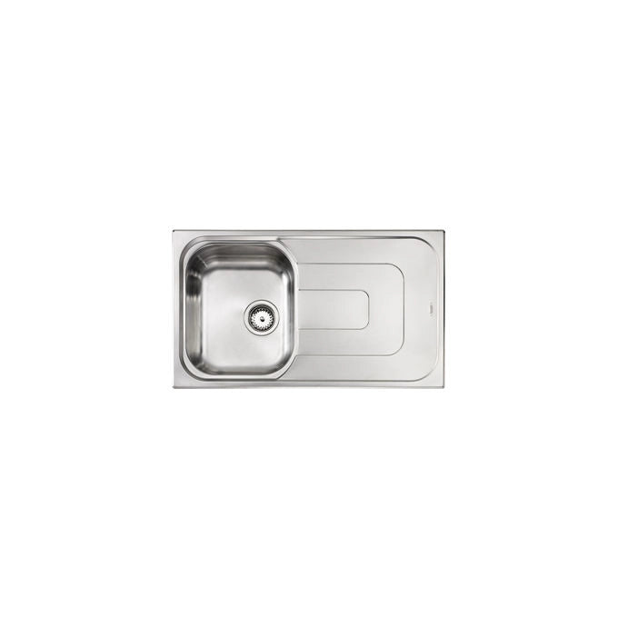 CM 011393.D1.01.2016 Pizzica Lavello da Incasso 1 Vasca con Gocciolatoio a Sinistro Acciaio Inox Antigraffio (86x50x17 cm) colore Inox