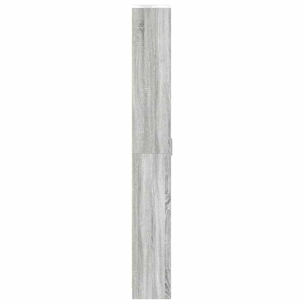 Mobile contenitore moderno 55 x 25 x 189 cm con 5 ripiani design elegante legno ingegnerizzato grigio Sonoma 02_0055920
