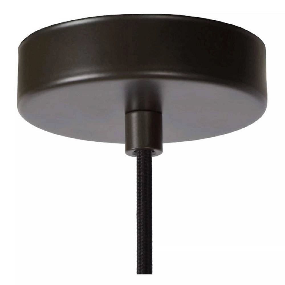 Trade Shop - Lampadario Soffitto Con Paralume 3 Anelli Metallo Traforato Nero Attacco E27 A62 -