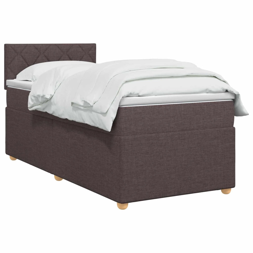 Letto box spring con materasso Marrone Scuro 90 x 190 cm 3450856