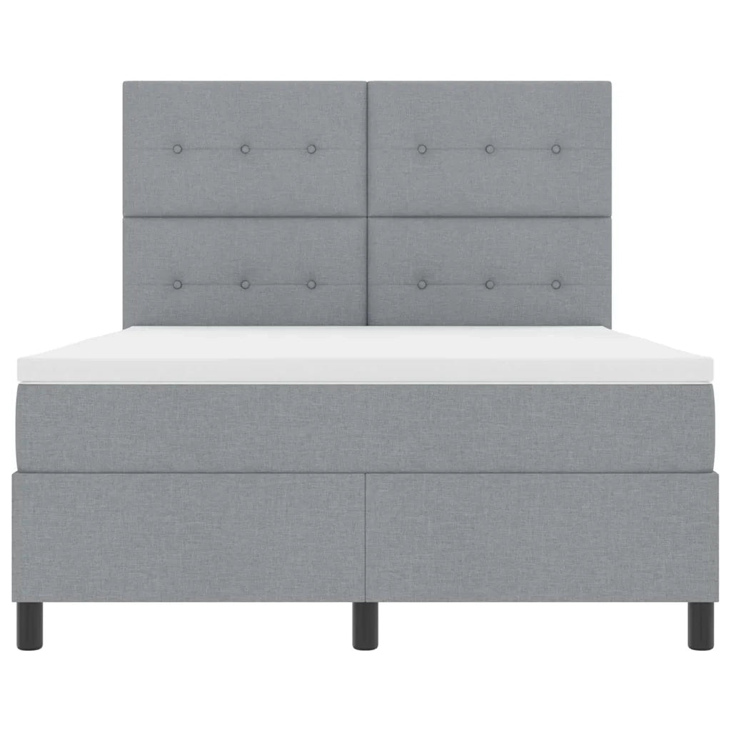 Letto a molle con materasso Grigio chiaro 140 x 190 cm Tessuto 3339385