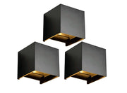 Kit da 3 Lampade da Parete a LED 12W IP65 Impermeabile per Interni ed Esterni Luce Regolabile 4000K Bianco Naturale Ex Demo