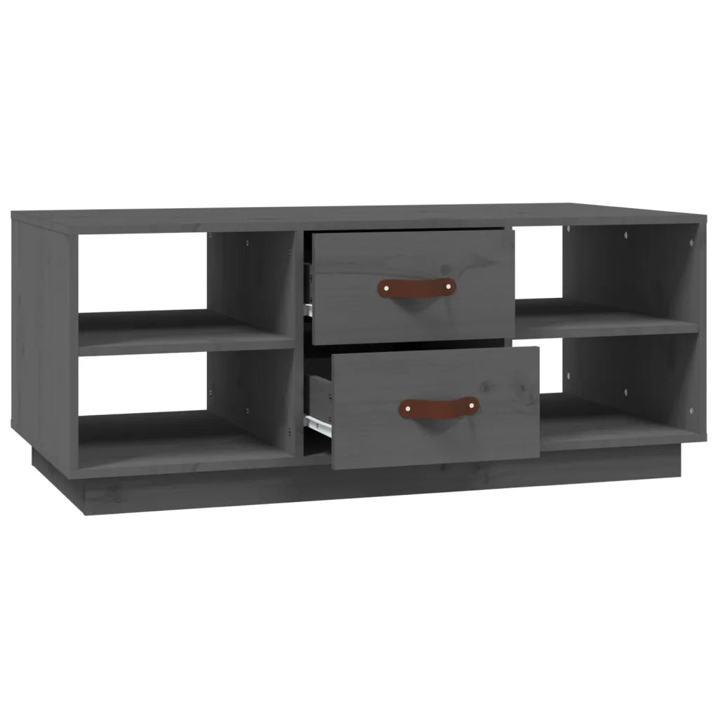 Tavolino da Salotto Grigio 100x50x41 cm Legno Massello di Pino 818272