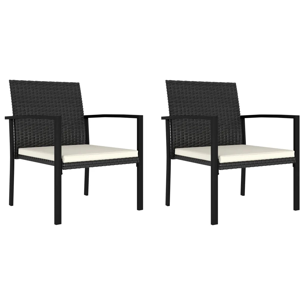 Set da Pranzo da Giardino 3 pz in Polyrattan Nero 3065705
