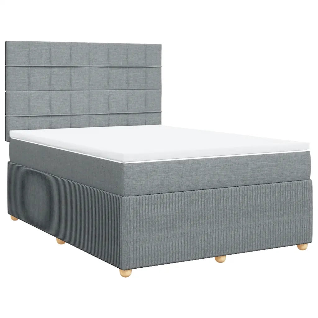 Giroletto a Molle con Materasso Grigio Chiaro 140x200cm Tessuto 3292079