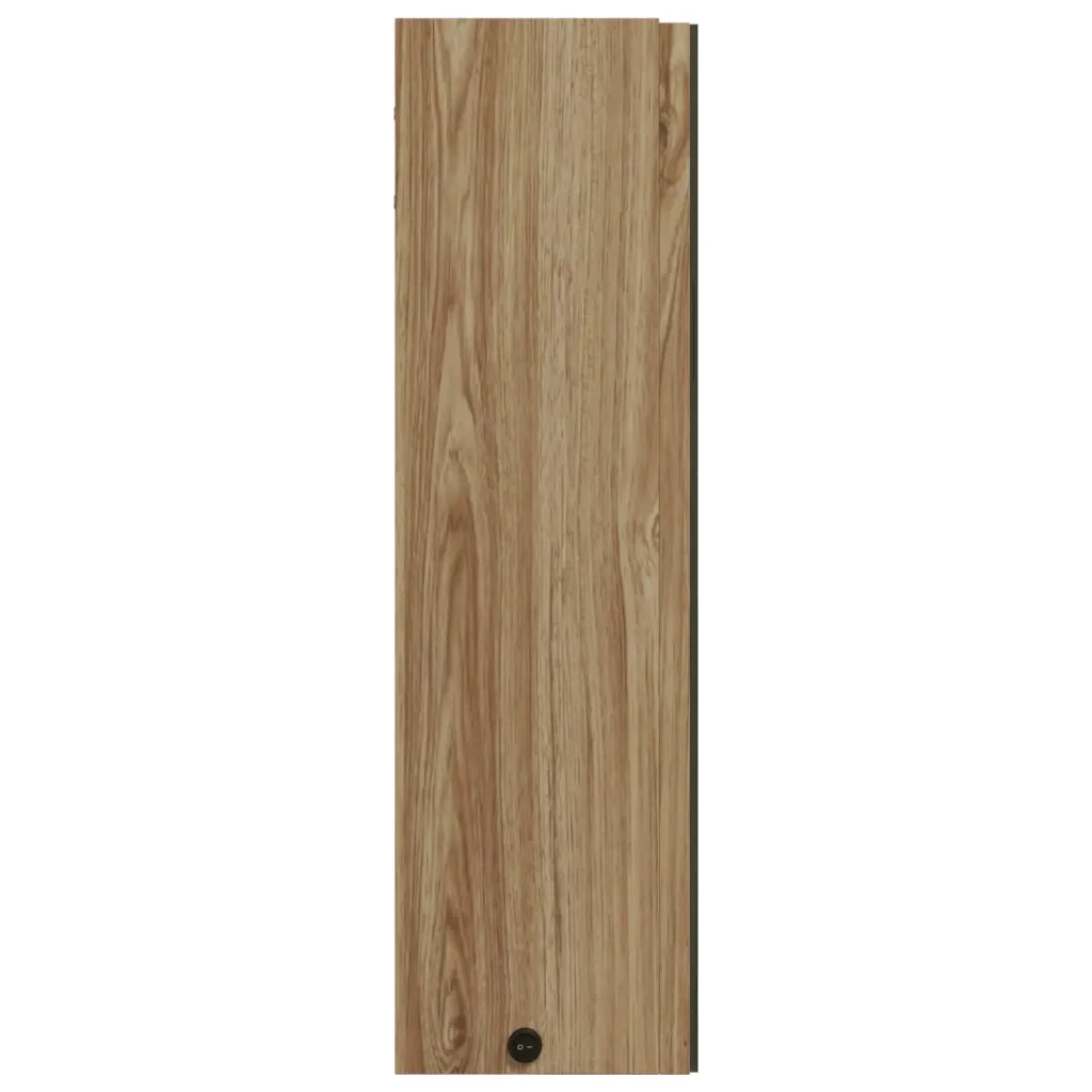 Armadietto Bagno | Armadio da bagno con Specchio e LED Rovere 60x13x52 cm