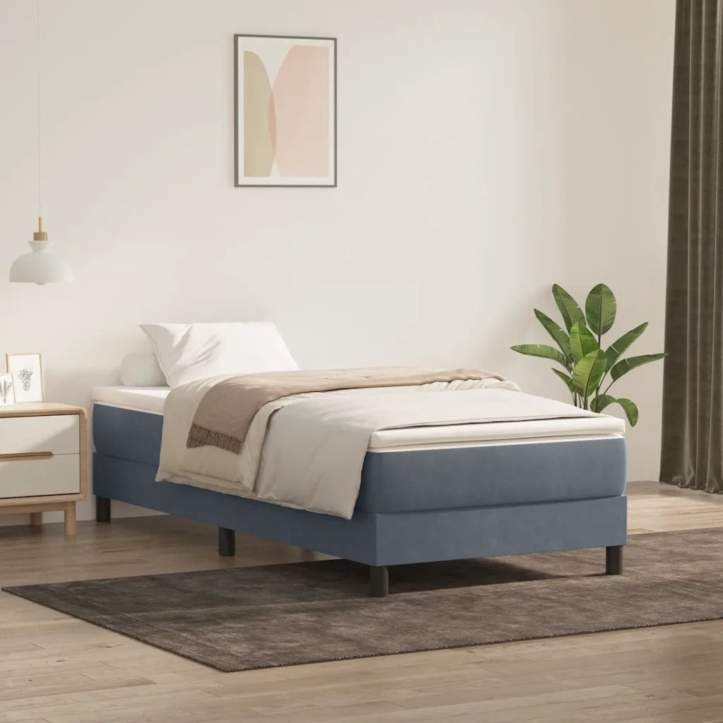 Giroletto a Molle con Materasso Grigio Scuro 80x210 cm Velluto 3315898