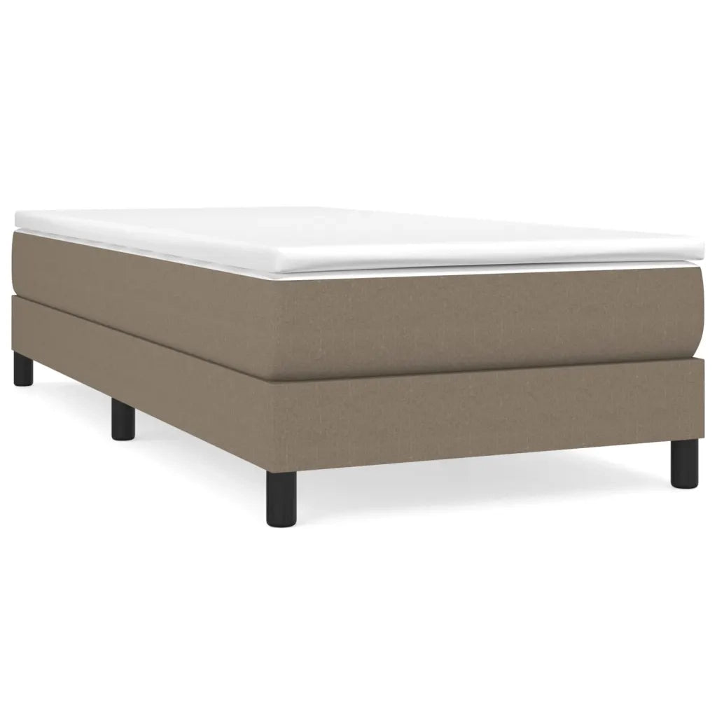Letto singolo | Letto per adulti | Giroletto a Molle con Materasso Tortora 100x200 cm in Tessuto