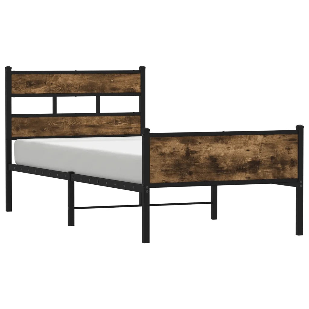 Giroletto senza Materasso-Struttura Letto Rovere Fumo 90x200 cm in Truciolato 794670