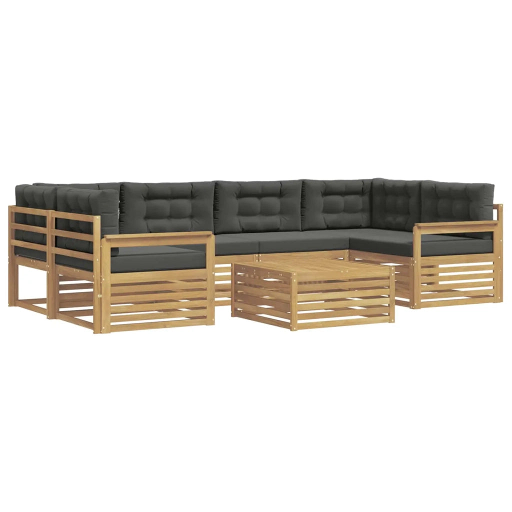 Set di divani da esterno 7 pz Bianco e Antracite Poliestere 3390112