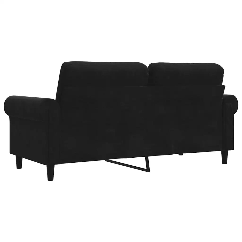 Divano a 2 Posti-Sofa 2 Posti Nero 140 cm in Velluto 256070