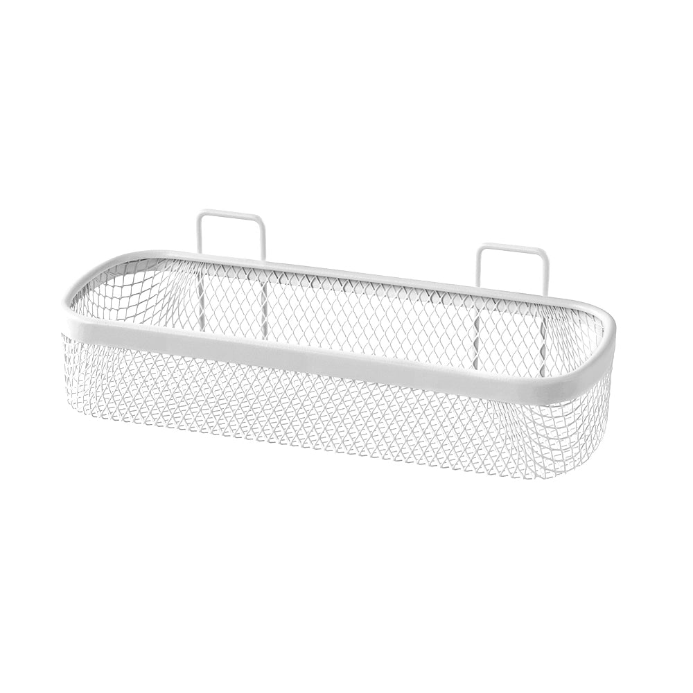 Mensola bagno rettangolare bianco in acciaio con 1 ripiano – Taki