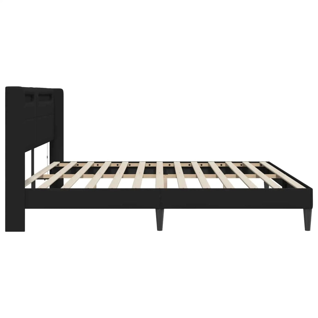 Struttura del letto con testiera Nero 180 x 200 cm Similpelle 42027988