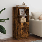 Credenza con Luci LED-Buffet-Armadio da cucina Rovere Fumo 41x37x100 cm 554145