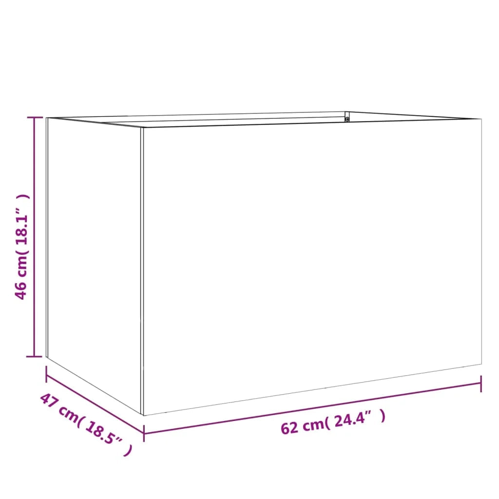 Fioriera/aiuola argentata per piante fiori terrazza giardino 62 x 47 x 46 cm acciaio zincato argento 02_0038078