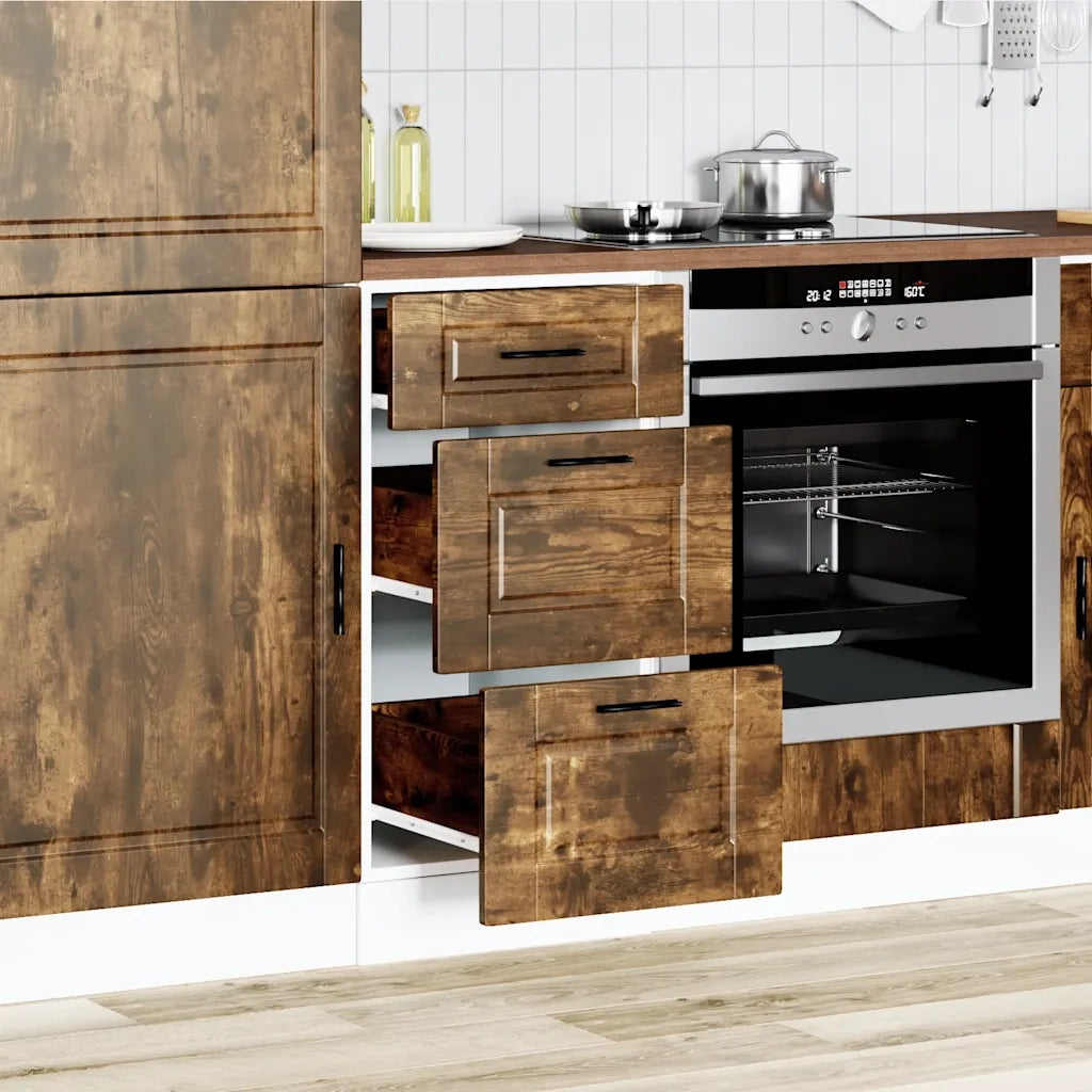 Base da Cucina Porto Rovere Fumo in Legno Multistrato 854225