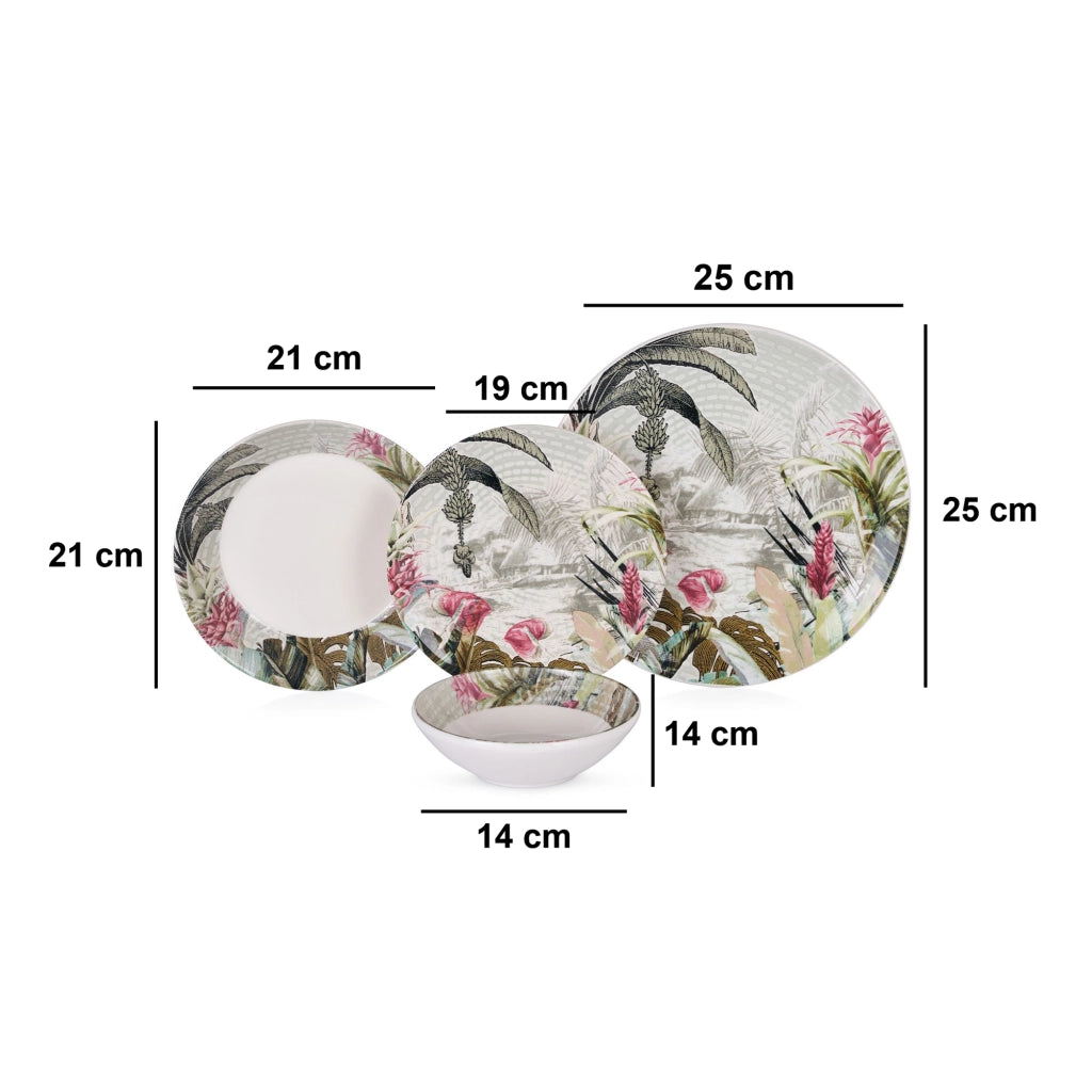 Nohaza, Servizio Piatti set da 24, Multicolore