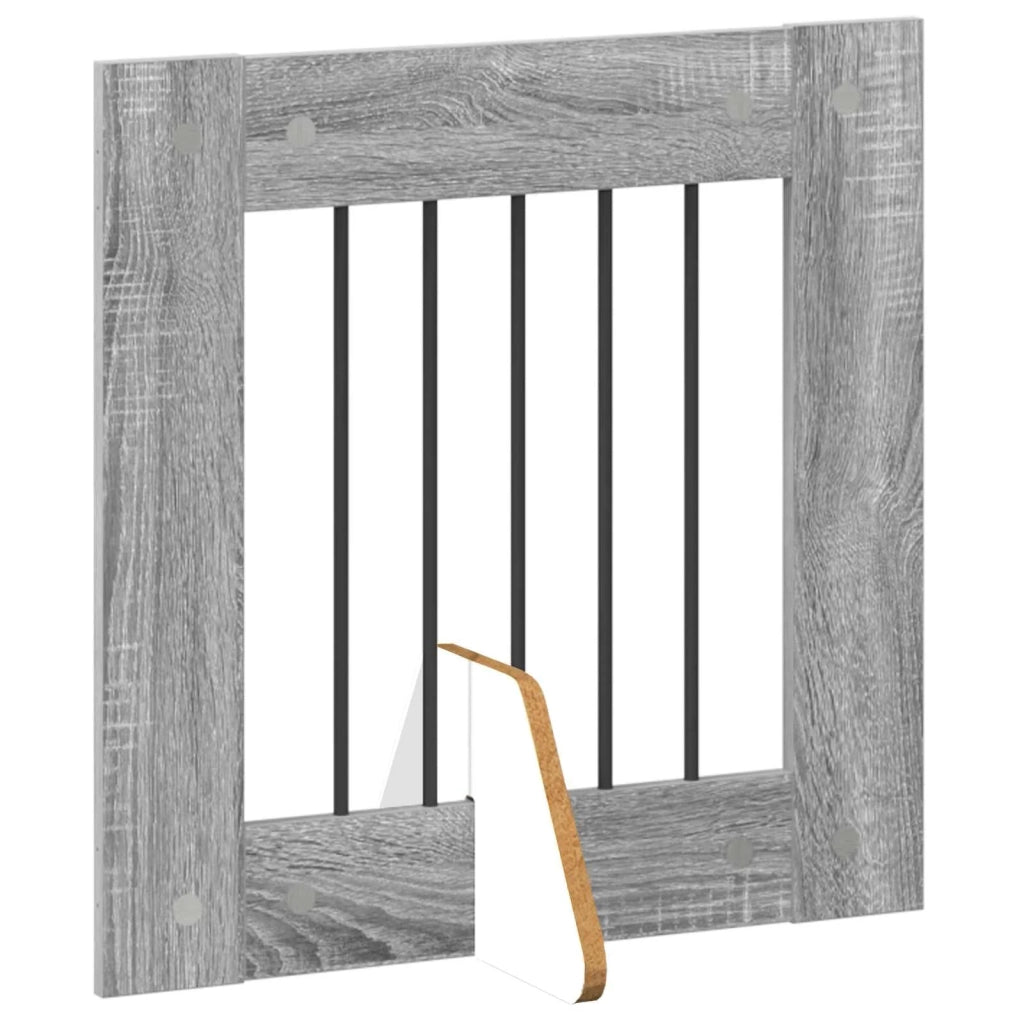 Cancello per cani pieghevole con supporti 6 pz Sonoma grigio 892160