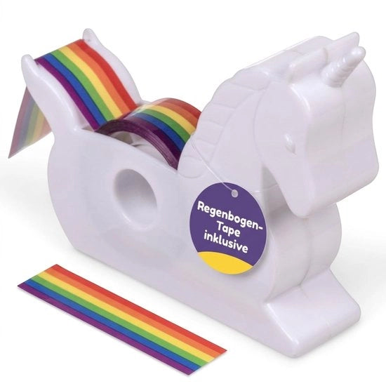 Dispensatore di Nastro - Supporto per Nastro - Nastro di Imballo - Accessori per Ufficio - Attività di Creatività - Materiale Plastico Bianco 10 x 9 x 3 cm - Accessorio per Ufficio