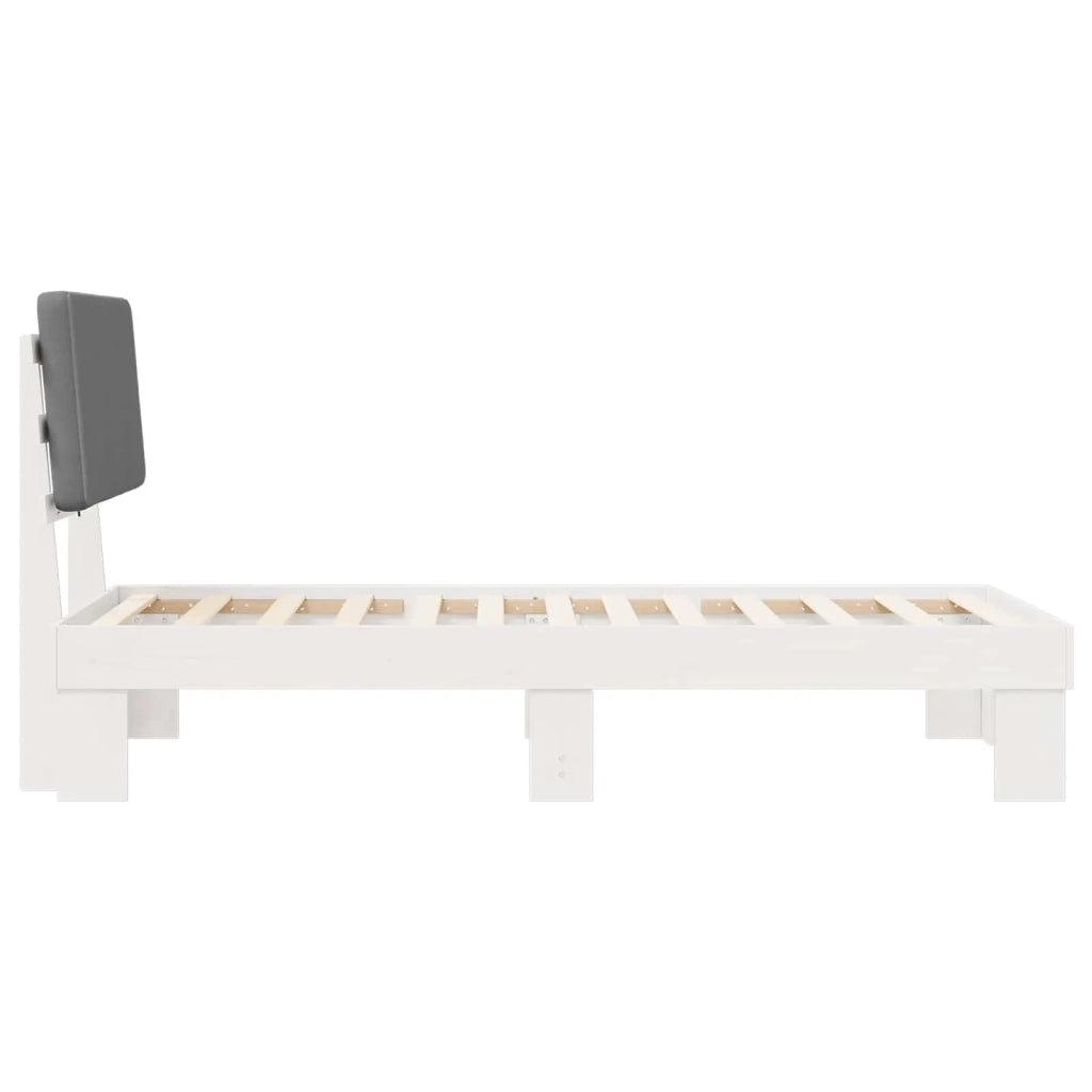 Letto con Testiera Rivestita-Struttura Letto con Testiera Grigio chiaro 75 x 190 cm 206479