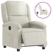 Poltrona | Sedia Relax Elettrica Reclinabile Crema in Velluto